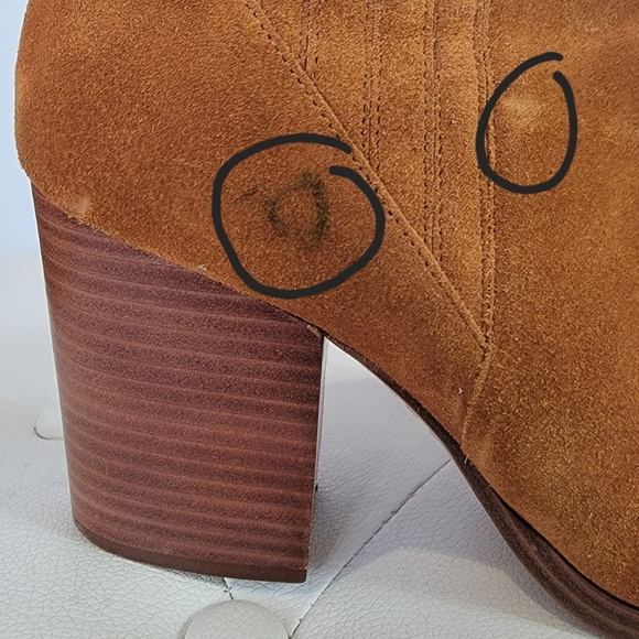 Marc Fisher Alva Pointy Toe Block Heel Suede Leather Boots Size 10M - Picture 13 of 13